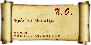 Nyéki Orsolya névjegykártya